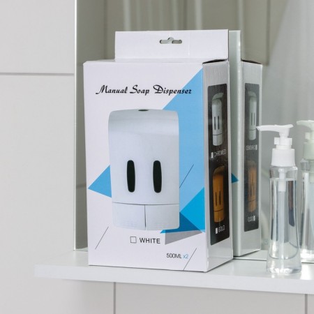 The dispenser for an antiseptic or liquid soap is mechanical, double, 1000 ml, plastic-5