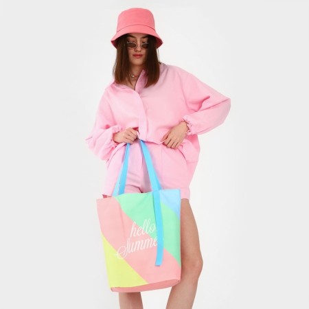 Women's beach bag "Hello Summer", 39x32 cm, pink-7