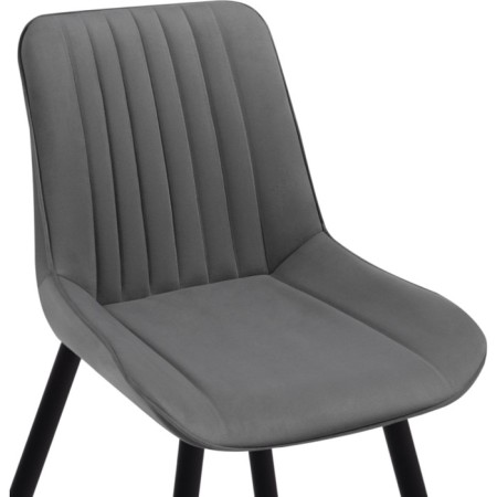 Stool on a metal frame Seda metal/velor, black/dark gray 50.5x57x83 cm-1