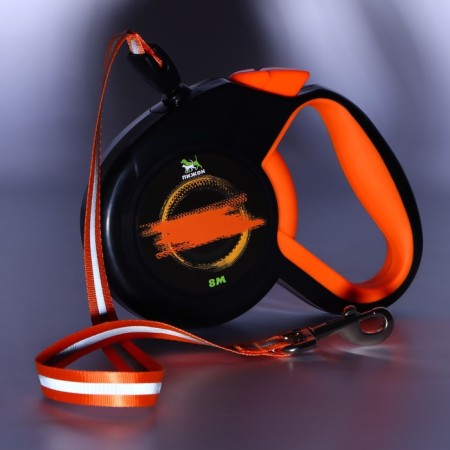 Roulette "Piggon" with a rubberized handle, 8 m, up to 50 kg, cable, black-orange-5