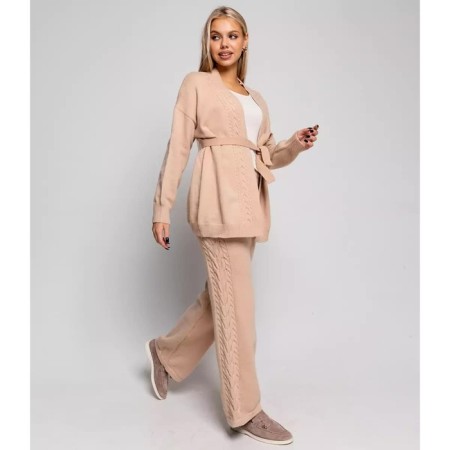 Women's costume (cardigan/trousers), beige color, size 42-46 (One size)-1