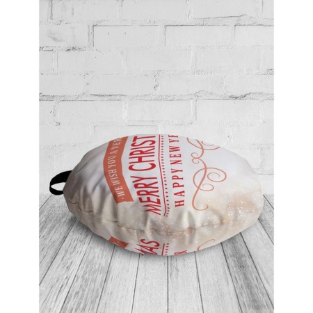 Pillow Siddle "New Year's inscription", decorative, d = 52 cm