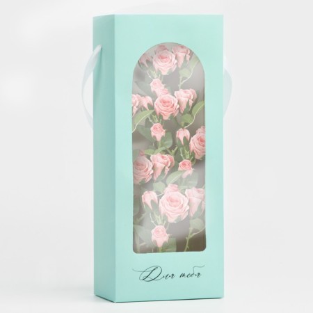 Packet-carrier for flowers with a plastic window, “for you”, Tiffany, 30 x 12 x 8 cm