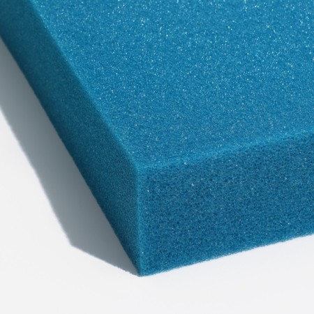 The sponge is rectangular, coarse, sheet 50 x 50 x 10 cm, blue-1