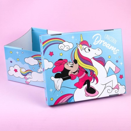 Gift box with a lid, folding, 31x25.5x16 cm, Minnie Mouse and unicorn-6