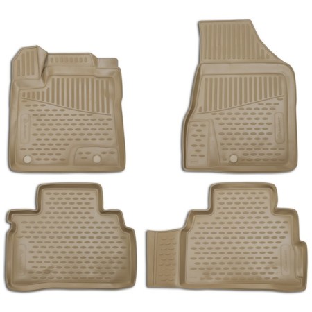 3D mats in the Nissan Murano salon, 2016-, 4 pcs. Beige color
