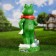 Garden figure "Frog in a scarf with a shovel" 48cm