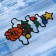 Glass sticker "Olenenok in the Christmas tree" 10.5x15 cm