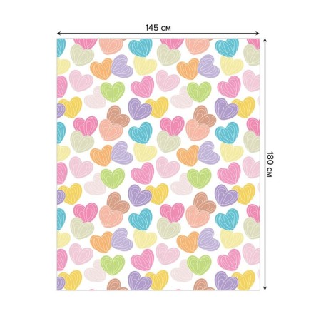 Tables on the table "Caramel hearts", rectangular, oxford, size 145x180 cm-1