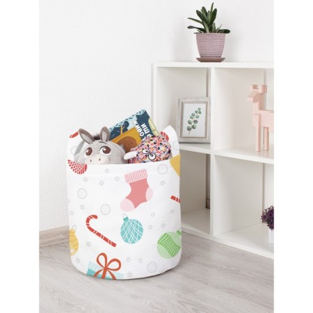 Basket for toys "Santa in the snow, size 35x35 cm