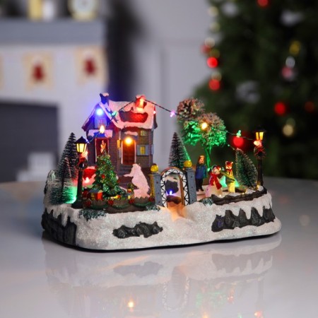 LED figure "Christmas" 31 × 20 × 23 cm, polystone, AAX3 batteries (not complete), USB, glow of multi