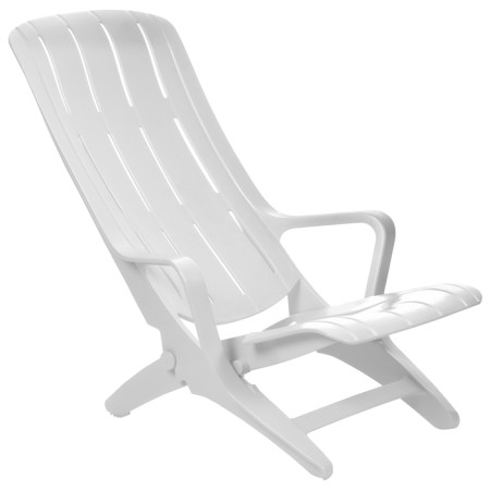 Plastic deck chair, 94 x 65 x 80 cm, white-1