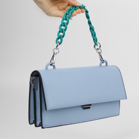 A chain for a bag, with carbines, plastic, 23 × 17 mm, 30 cm, green/silver color-4