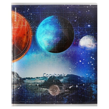 Notebook of 48 sheets in a cage, Erichkrause "Universe", metallized lamination, whiteness 100%, mix-9