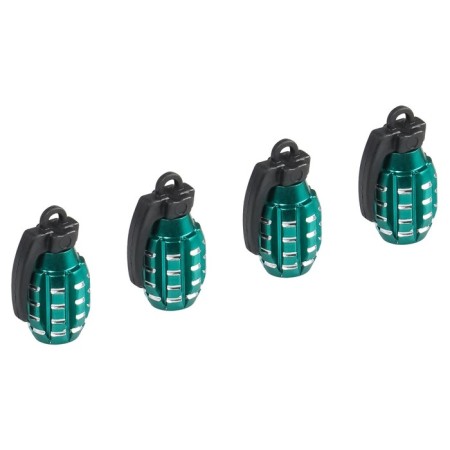Caps on the tire valve K-5, green, metal, 4 pcs. AVC26-1