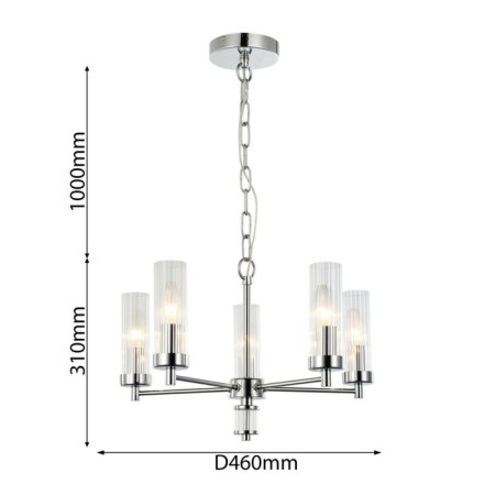 Aesthetic 460 mm hanging chandelier, E14-2