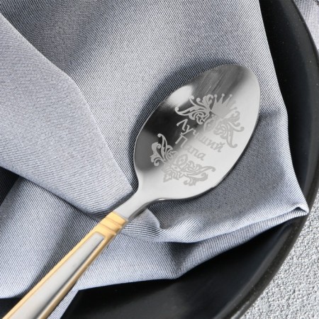 A teaspoon spoon with an engraving "Best Dad", in a gift box, 3 x 14 cm.-5
