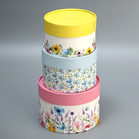 Set of hats 3 in 1, gift packaging, “watercolor”, 16 x 10, 14 x 9, 13 x 8.5 cm-3