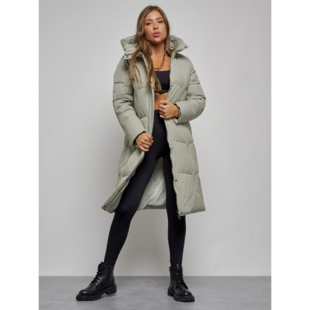 Coat insulated winter female, size 46, green color-11