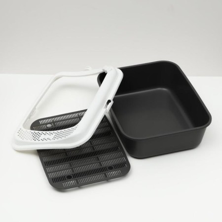 Sima toilet with an side + grid + scoop 30 x 39 x 13.5 cm gray FIX-4
