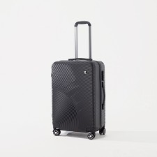 Чемодан средний 24", «Фабрика КАРТЕКС», отдел на молнии, кодовый замок, 4 колеса, цвет чёрный