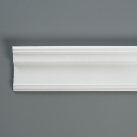 Ceiling skirting board 08019E, white 80x30x2000 mm-1