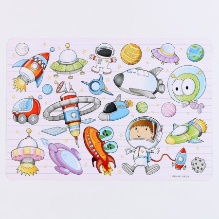 Stencil for kids "Cosmos" with coloring-3
