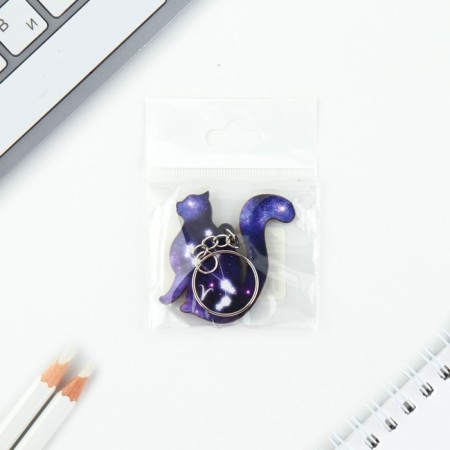 Key keychain wooden "Aries", cat, 4.5 x 6 cm-4