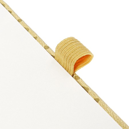 The diary is low, A6 format, 100 sheets, cage, beige leatherette cover, elastic band 10710-7