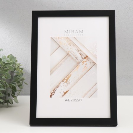 Photo frame Plastic "Mira" 21x29.7 cm, (A4) 644877, black (plastic screen)