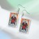 Earrings Acrylic "Tarot" Emperor, colored in silver