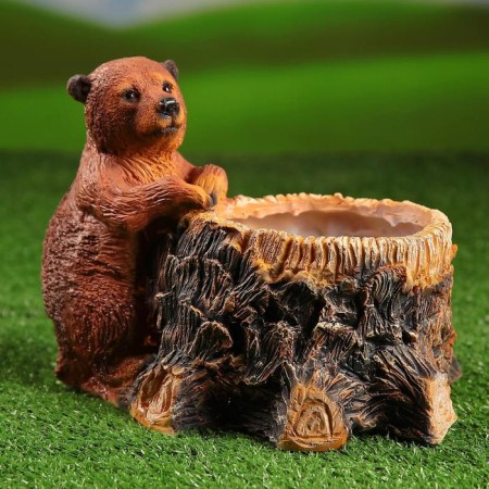 Figure Kashpo "Stump with Mishka" N-19CM, D-17CM