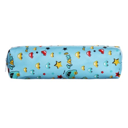 School Penal on the zipper Calligrata "Machines", blue-1