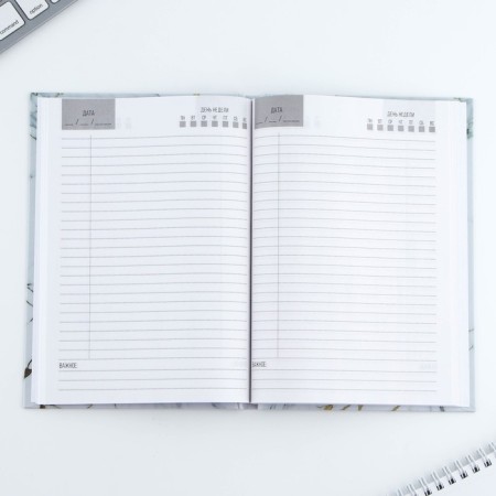 Diary in a solid cover A5, 80 sheets "White Marble"-2