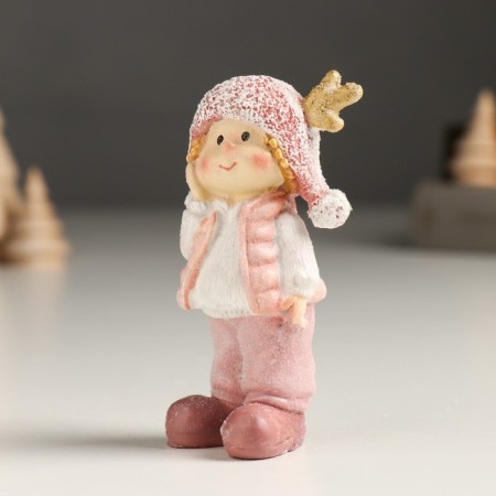 Souvenir Polystone "Baby/Baby in pink, with horns on a hat, stands" MIX 3x4.5x9 cm-4