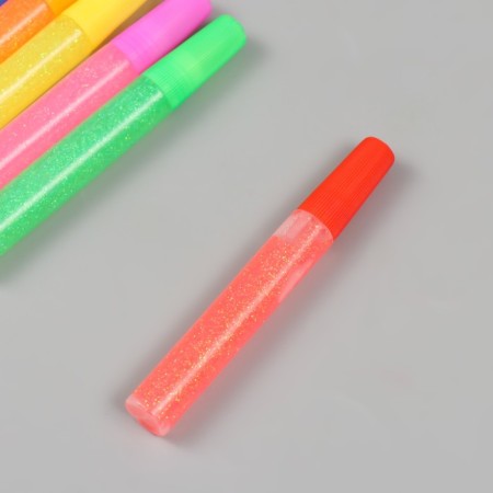 Glitter glue set 6 pcs "Neon shine" 12 grams 10.5x8x1.2 cm-1