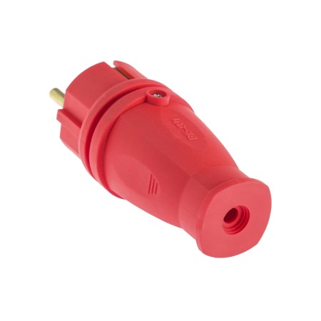 Portable fork B16-001, 16 A, 250 V, IP44, with salary, rubber, red-1