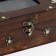 Casket wood, glass "Edwig" chest with rivets, brown 16x13x8.5 cm