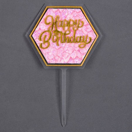 Set for decorating the cake: Topper "Happy Birthday", 1 pc., 10 candles-2