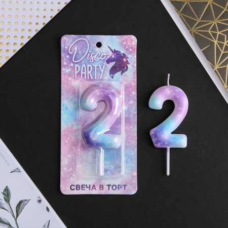 Candle for the cake, number "2", 5.5 x 8 cm.-1