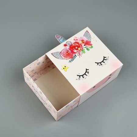Gift folding box, packaging, “unicorn”, 15 x 15 x 8 cm-3