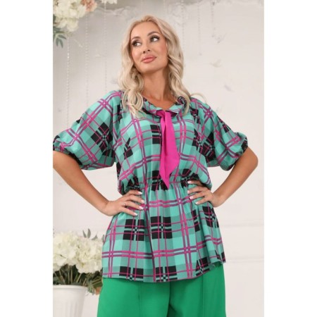 Female blouse, size 44, green color-5