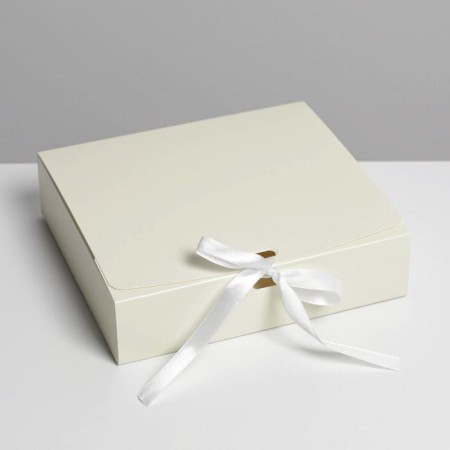 Gift folding box, packaging, "beige", 20 x 18 x 5 cm-1