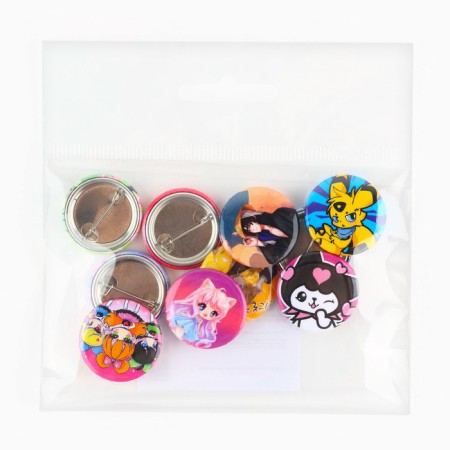 Metal icon, sunset "anime for children", d = 2.5 cm, mix-23