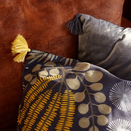 Decorative pillowcase with brushes Ethel "Sun", 43x43 cm-9