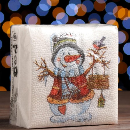 New Year's napkins Paper Harmony “Snowman”, 24x24 cm, 50 sheets-3