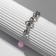 Bracelet "Heart" chain, black-pink color in silver, l = 16 cm