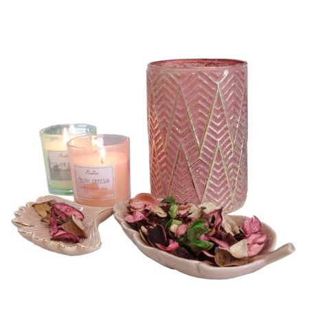 Aromatic candle in PEONY FREESIA glass, 7 × 8 cm-2