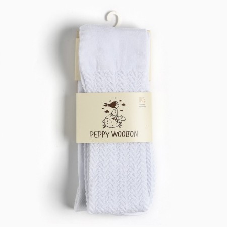 Pantyhose children, white color, height 134-140-6