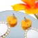 Earrings plastic "Flowers" Balls by oval, large, color